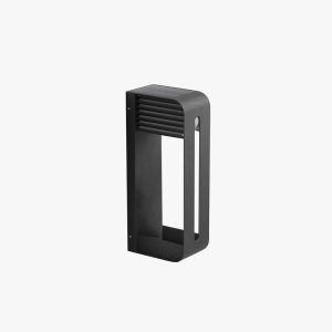 VER2360 Rectangular Metal/Acrylic Solar Outdoor Plants Pot Holder Wall Lamp, Black