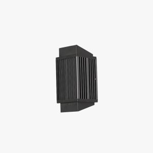 VER2357 Round/Rectangular Metal/Acrylic Outdoor Wall Lamp, Black