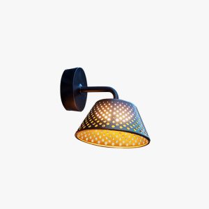 VER2364 Carins Industrial Hollow Metal Outdoor Wall Lamp, Black