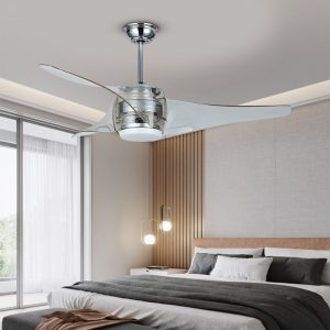 VER2375 52 Inches Minimalist LED Single Lamp Remote Control Integrated Fan