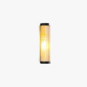 VER2370 Semi-Cylindrical Metal/Glass Outdoor Wall Lamp, Black