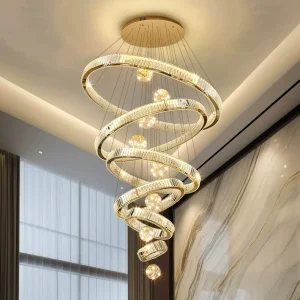 VER2339 Modern Stainless Steel Circular Crystal Chandelier