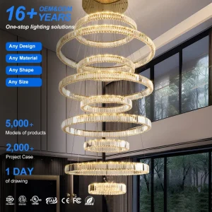 VER2352 Modern Luxury Hotel Lobby K9 Crystal Ceiling