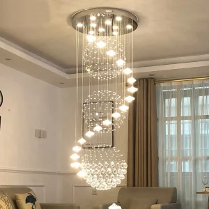 VER2331 Luxury Large Gold Long Chandelier