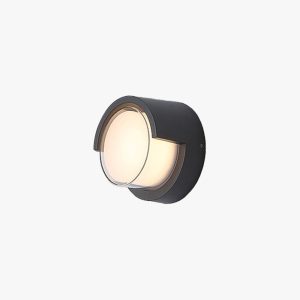 VER2368 Round/Rectangular Metal/Acrylic Outdoor Wall Lamp, Black