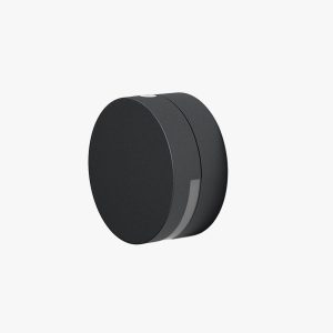 VER2365 Minimalist Round Metal/Glass Waterproof Outdoor Wall Lamp, Black
