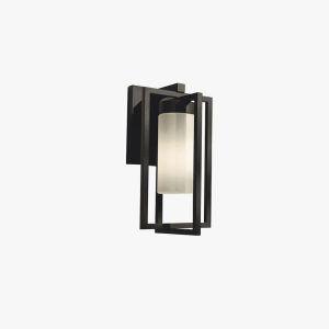 VER2358 Designer Rectangular Metal Outdoor Wall Lamp, Black