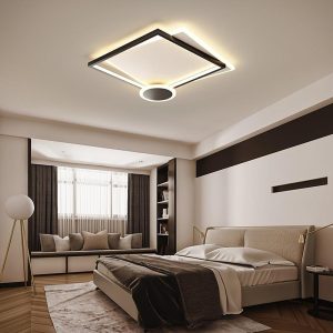VER2377 Squares Circle Metal Offset Flush Mount Light LED Bedroom